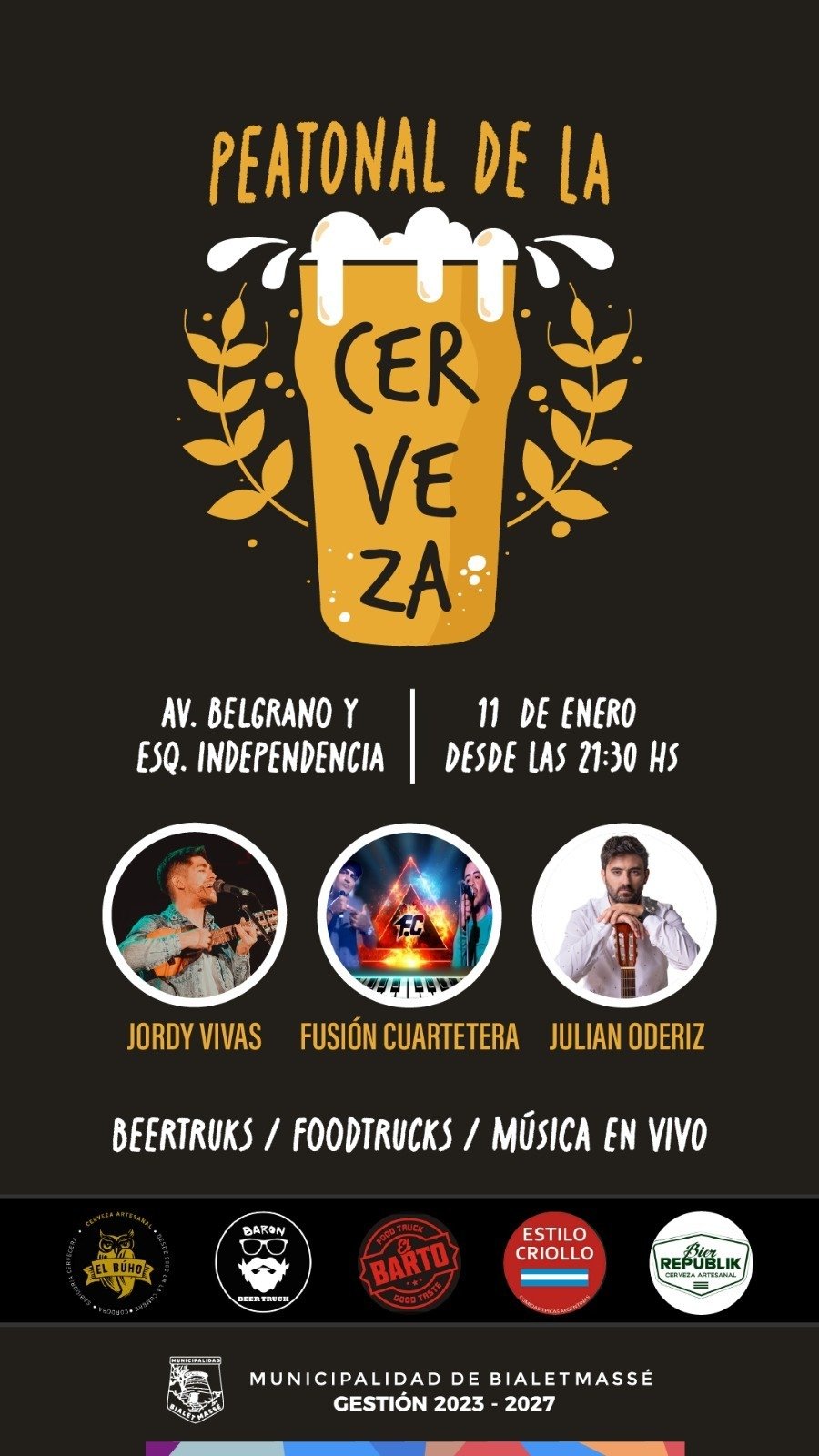 Flyer del evento con los artistas